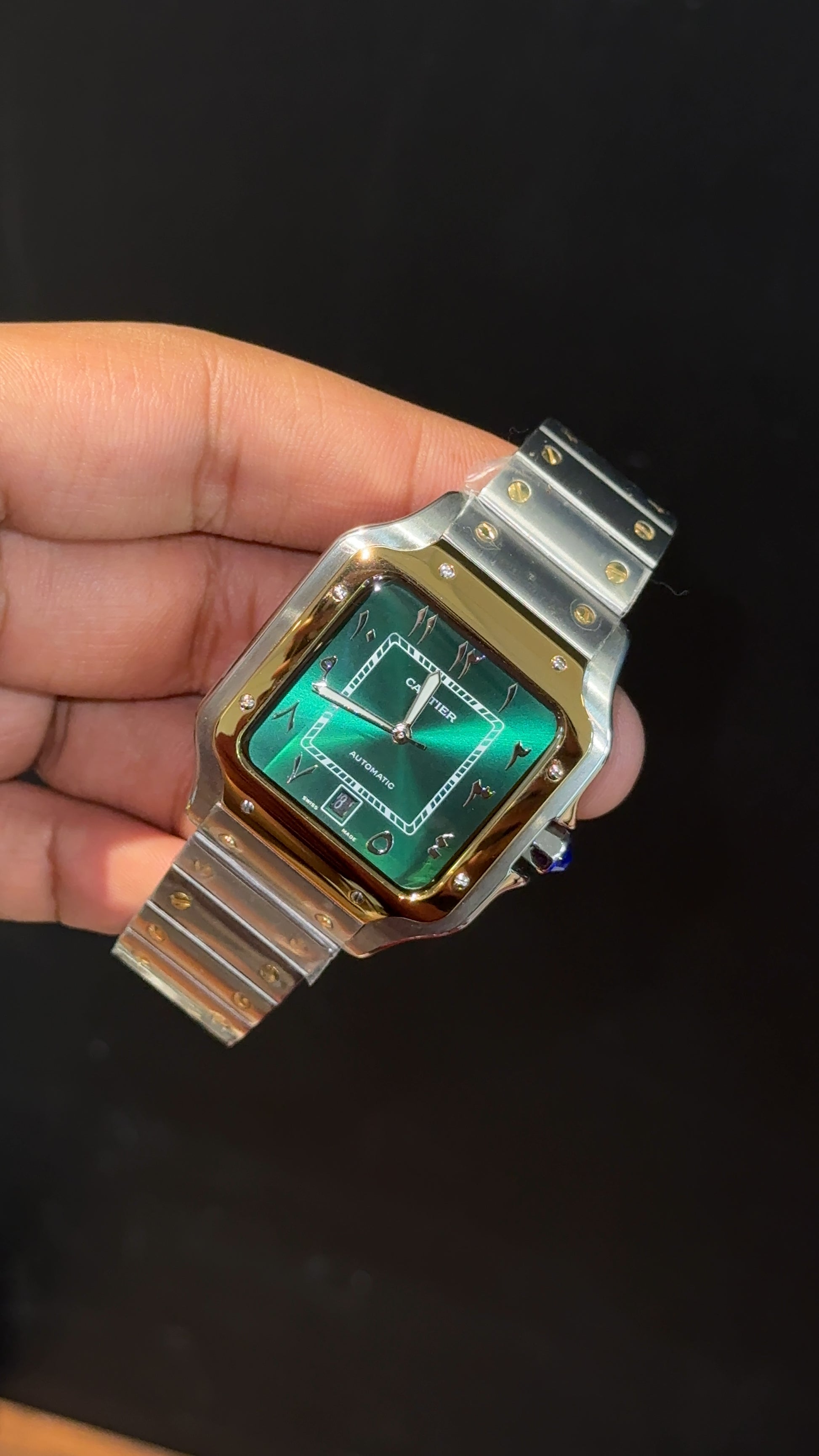 Santos | Gold Two Tone | Green Dial - twentyfour