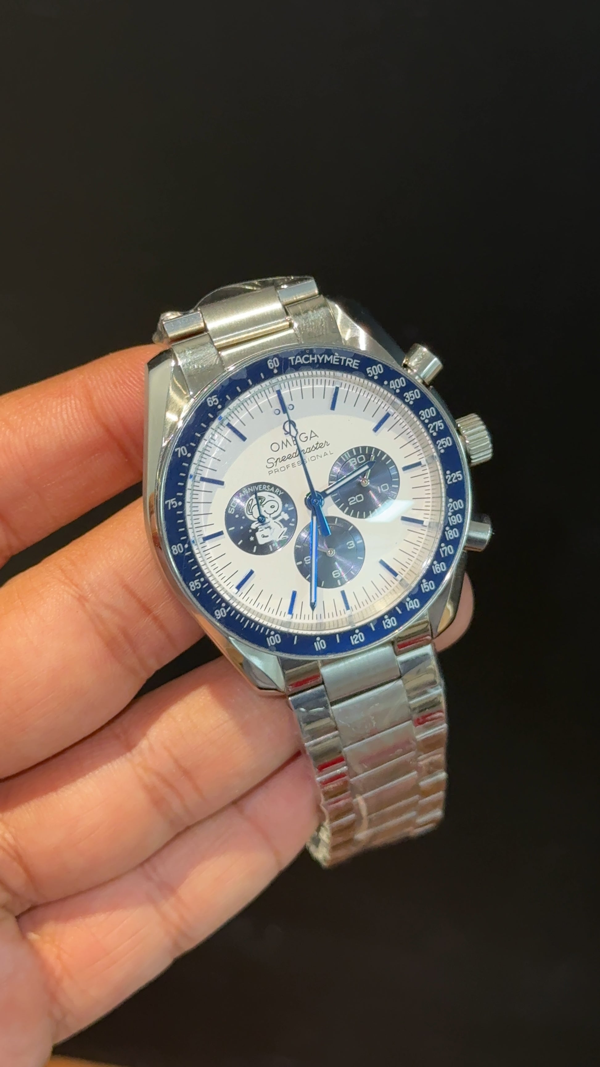 Omega Speedmaster | Silver Chain | Chrono | Blueish Dial - twentyfour