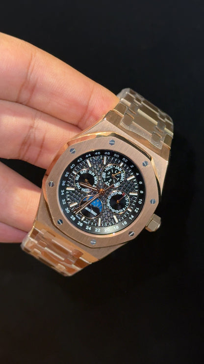 AP Auto | Rose Chain | Chrono | Calendar Edition | Black Dial