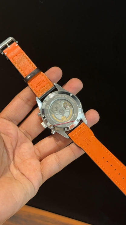 IWC | Brown Leather Strap | Silver Case | Chrono | Greenish Dial