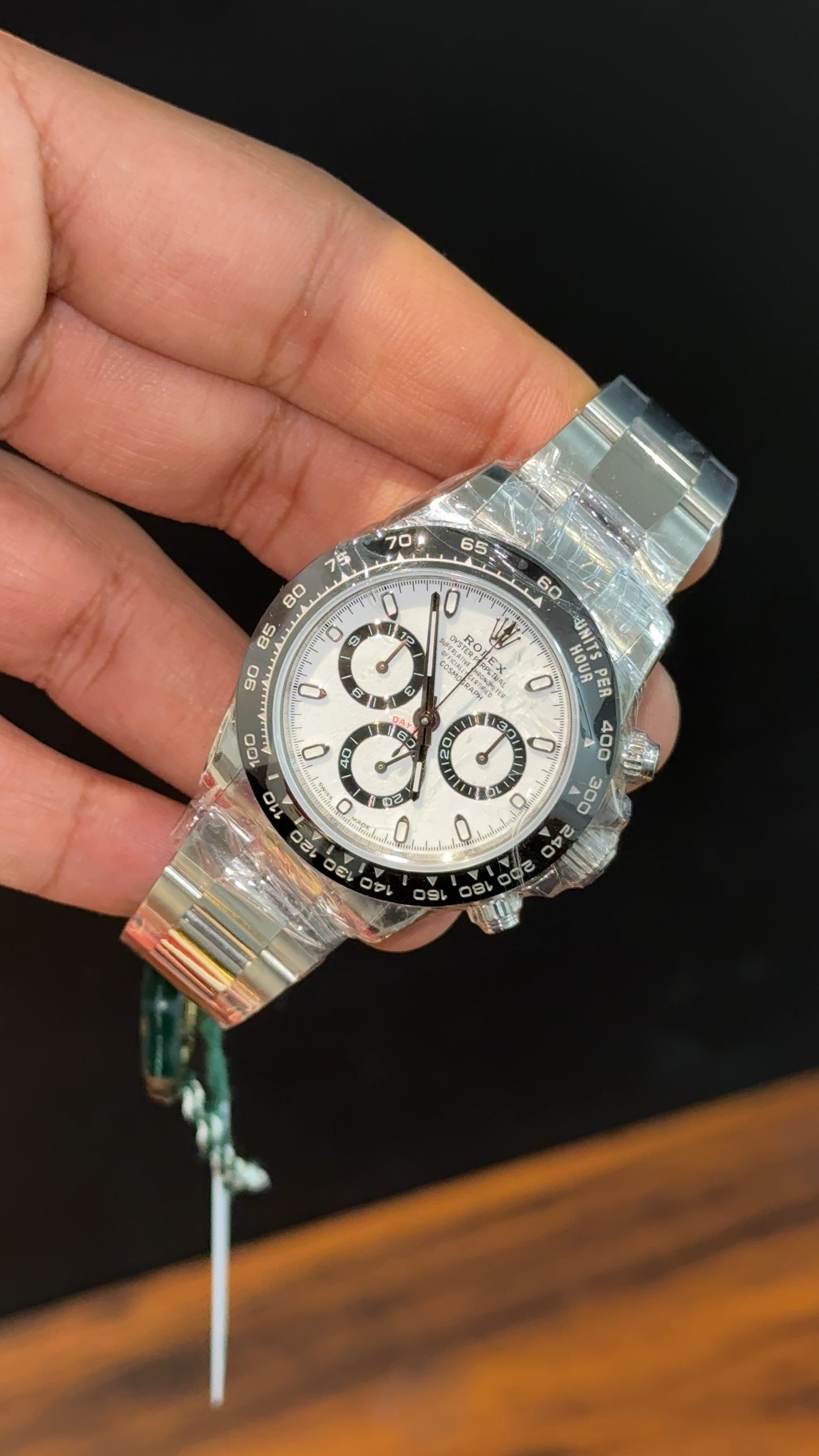Executive Daytona | Silver Chain | Black Chrono | White Dial