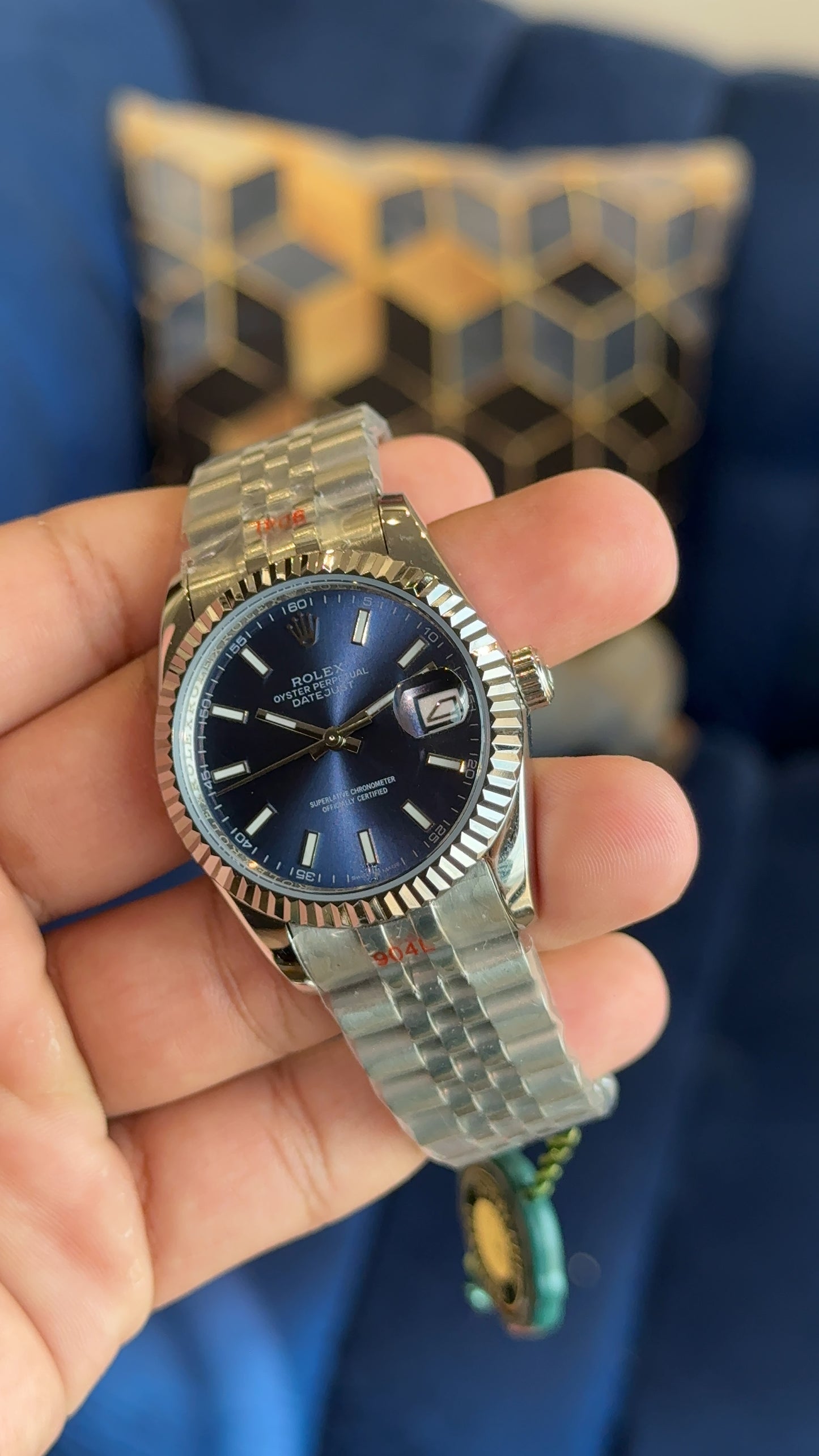 Datejust 36mm silver blue dial jubilee chain