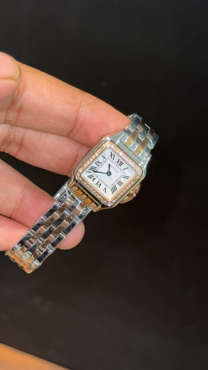 Cartier Panthere | 22mm | Woman  | Diamond Case | Rose Two Tone | White Dial