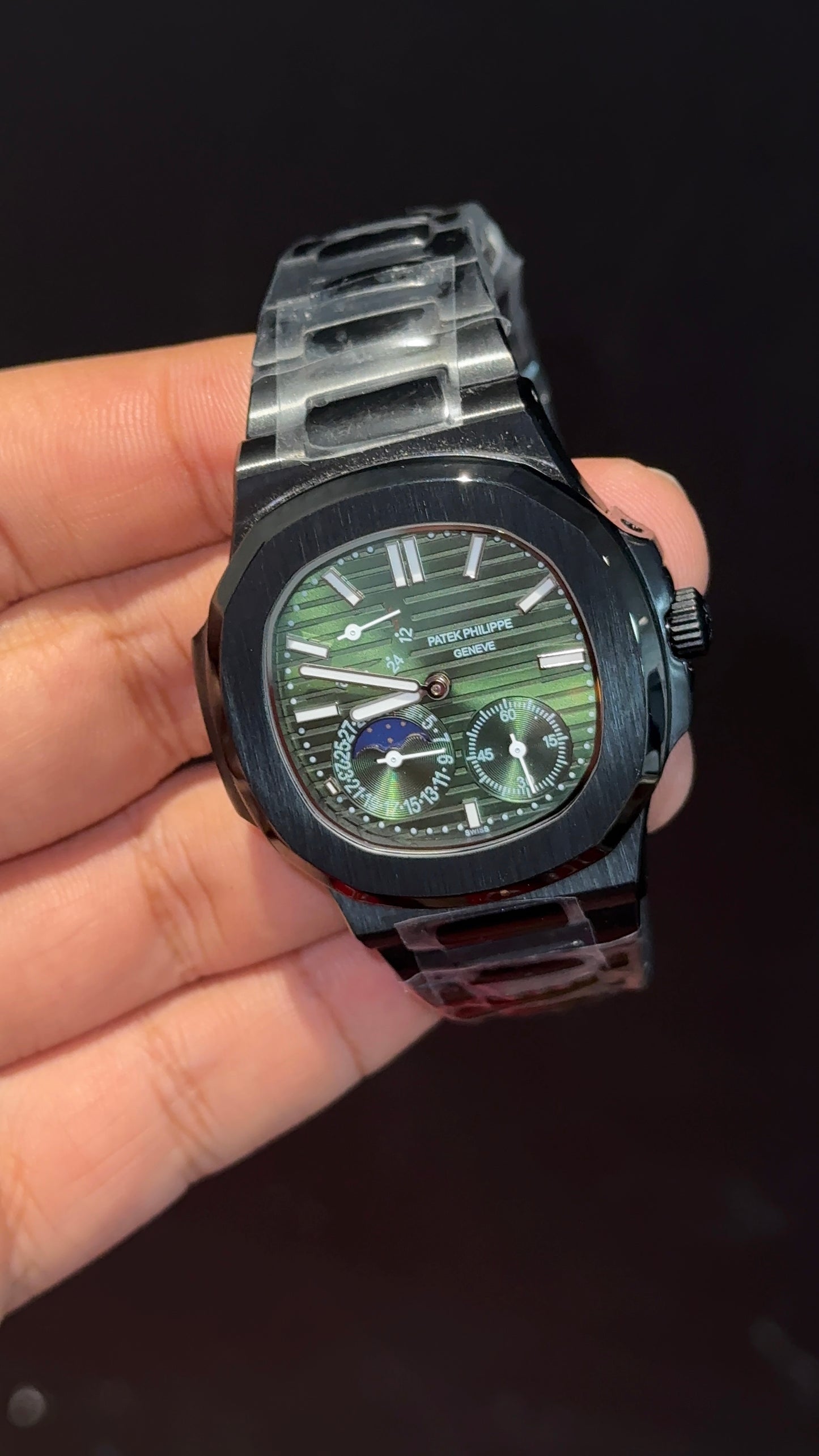 Pp Auto | Moonphase | Black Chain | Sub Green Dials