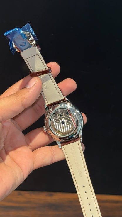 Pp Auto | Pendulum | Silver | Brown Strap | Silver Dial - twentyfour