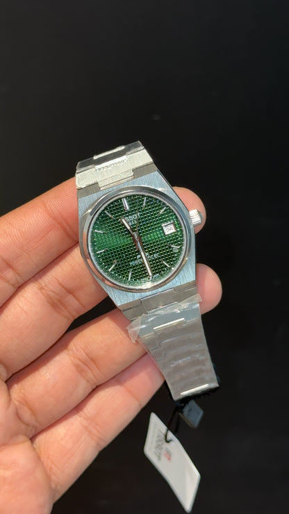 Tissot Prx | Quartz | Silver Chain | 35mm | Green Texture Dial - twentyfour