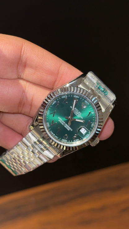 Datejust | 36mm | Silver Chain | Greenish Arabic Dial - twentyfour
