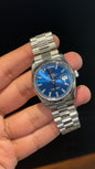 Premium DayDate | 36mm | Silver Chain | Blue Dial - twentyfour