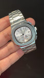 PP Auto | Single Time Edition | Silver Chain | White Dial