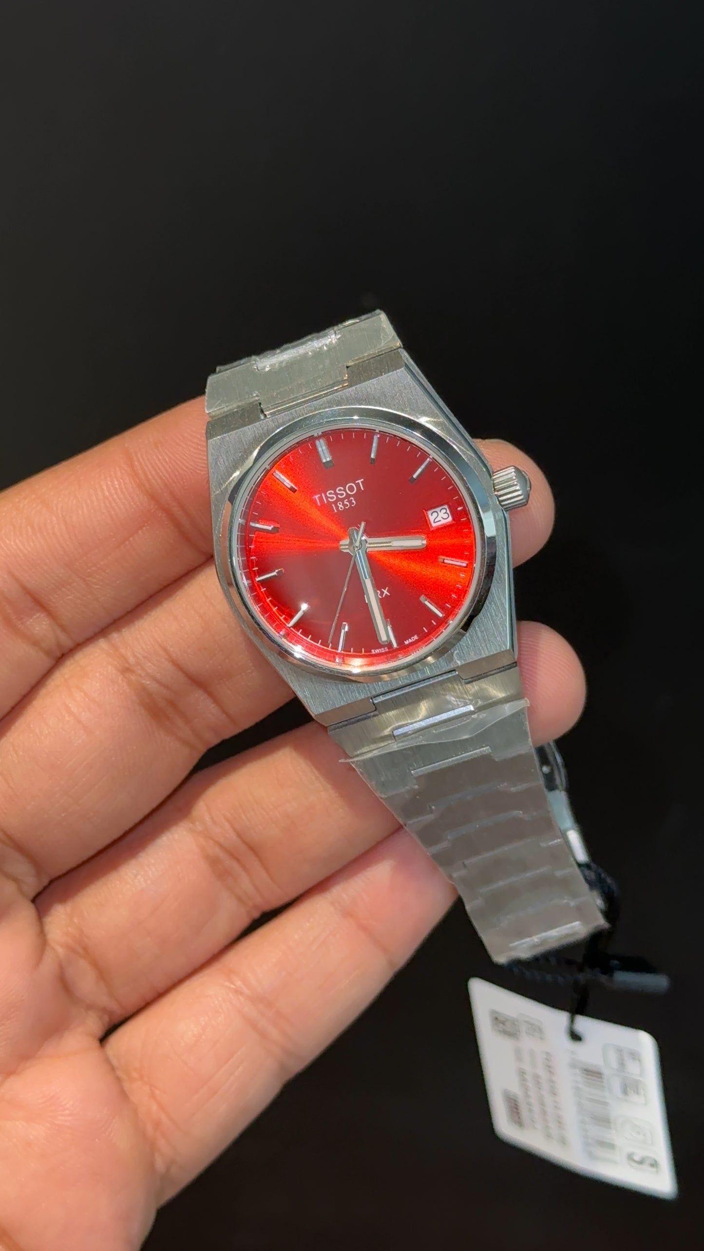 Tissot Prx | Quartz | Silver Chain | 35mm | Orange Plain Dial - twentyfour