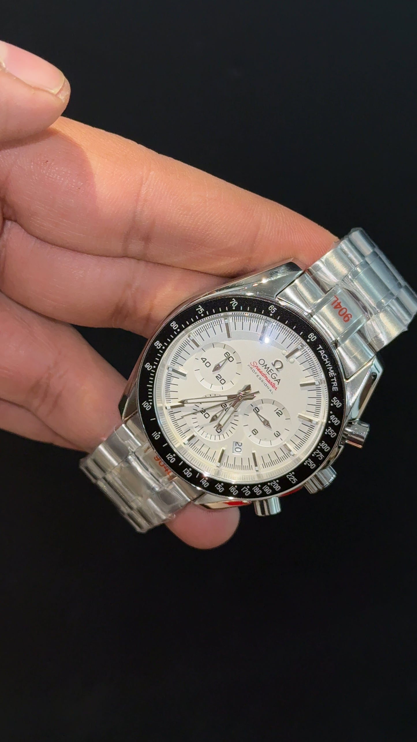 Omega Speedmaster | Silver Chain | Chrono | All White Dial