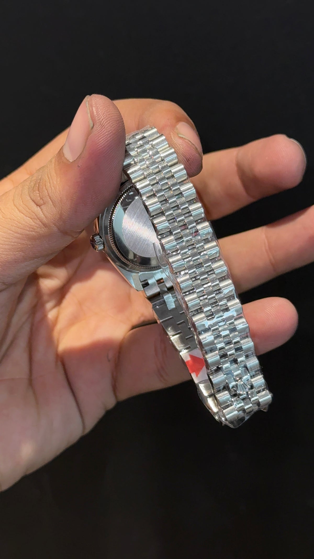Premium DateJust | Eveline | Diamond Bezel | 30mm | Women | Silver Chain | Light Pinkish Dial
