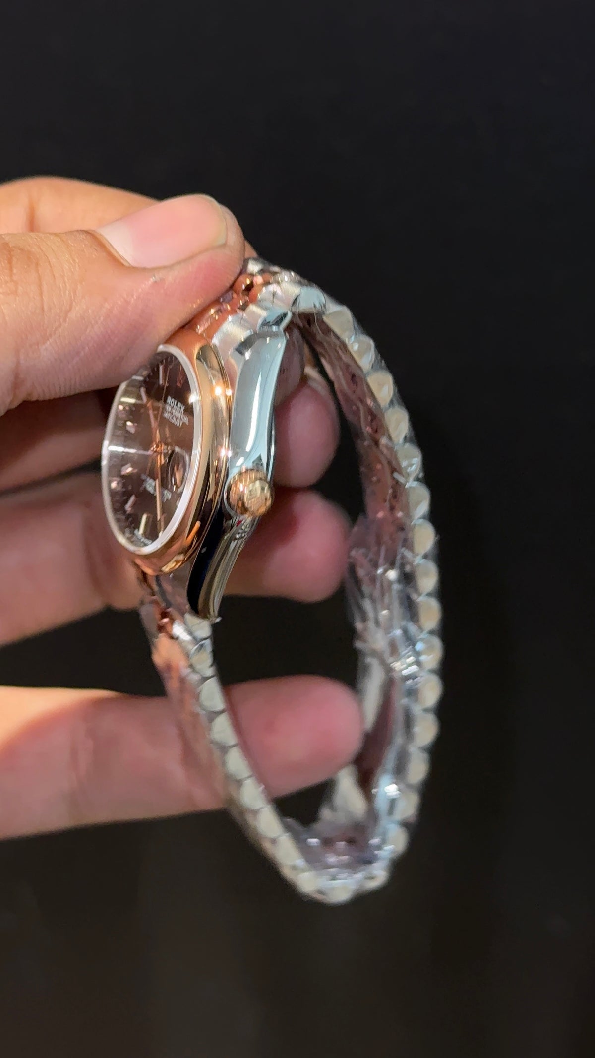 Premium DateJust | Eveline | Plain Bezel | 30mm | Women | Rose Two Tone | Grey Dial