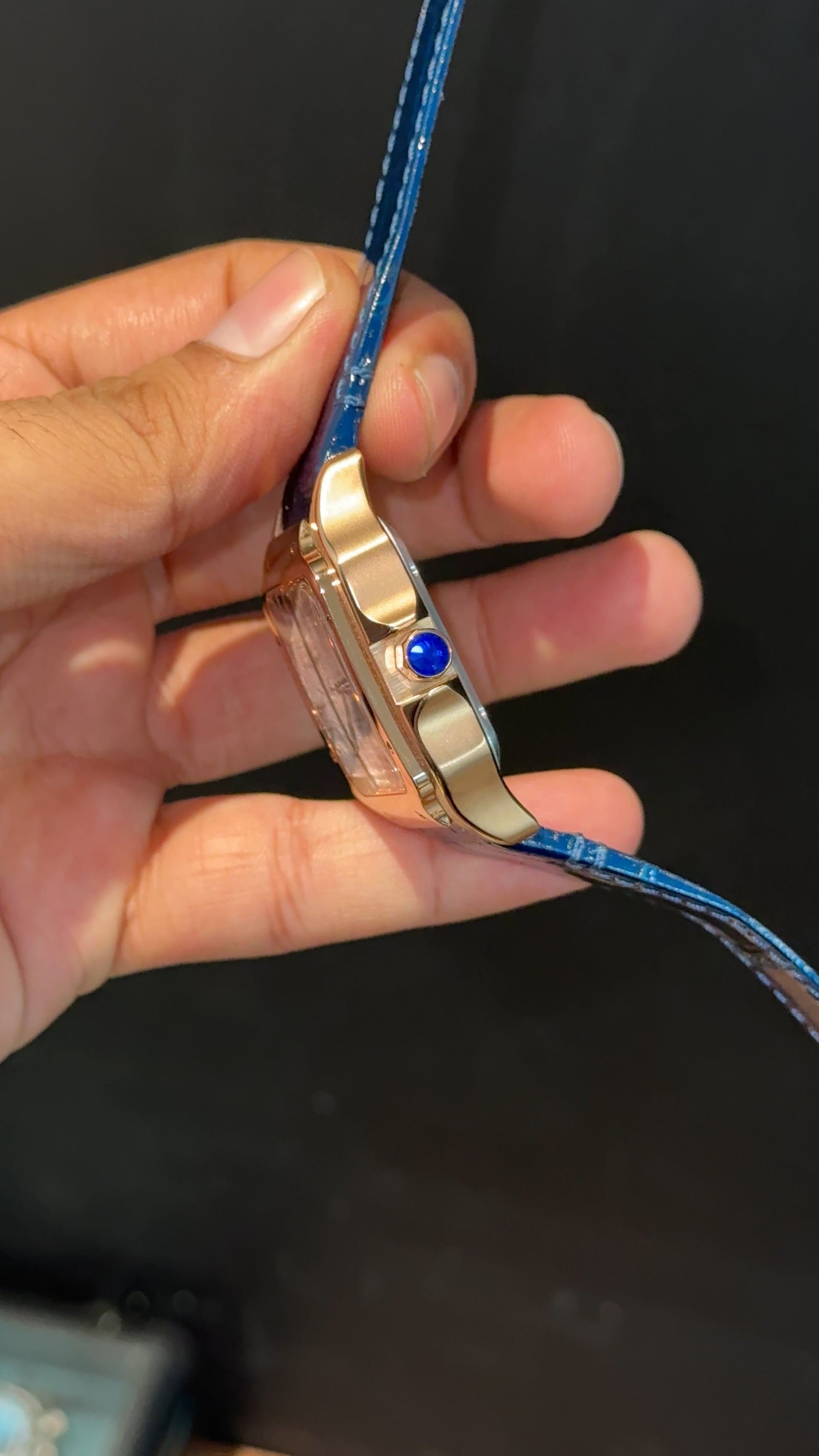 Cartier Santos | Rose Case | Blue Strap | Blue Dial - twentyfour