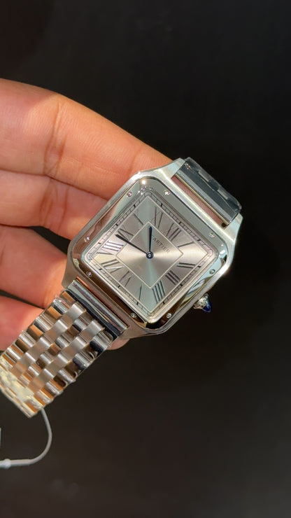 Santos De Cartier | Slim Edition | Silver Chain | Light Grey Dial