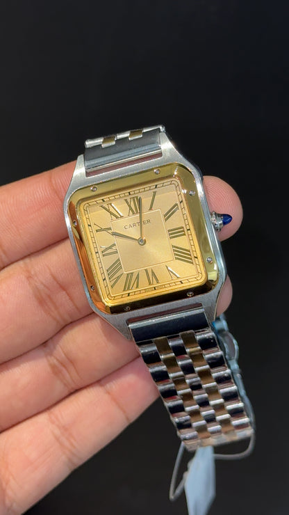 Santos De Cartier | Slim Edition | Gold Two Tone | Gold Dial