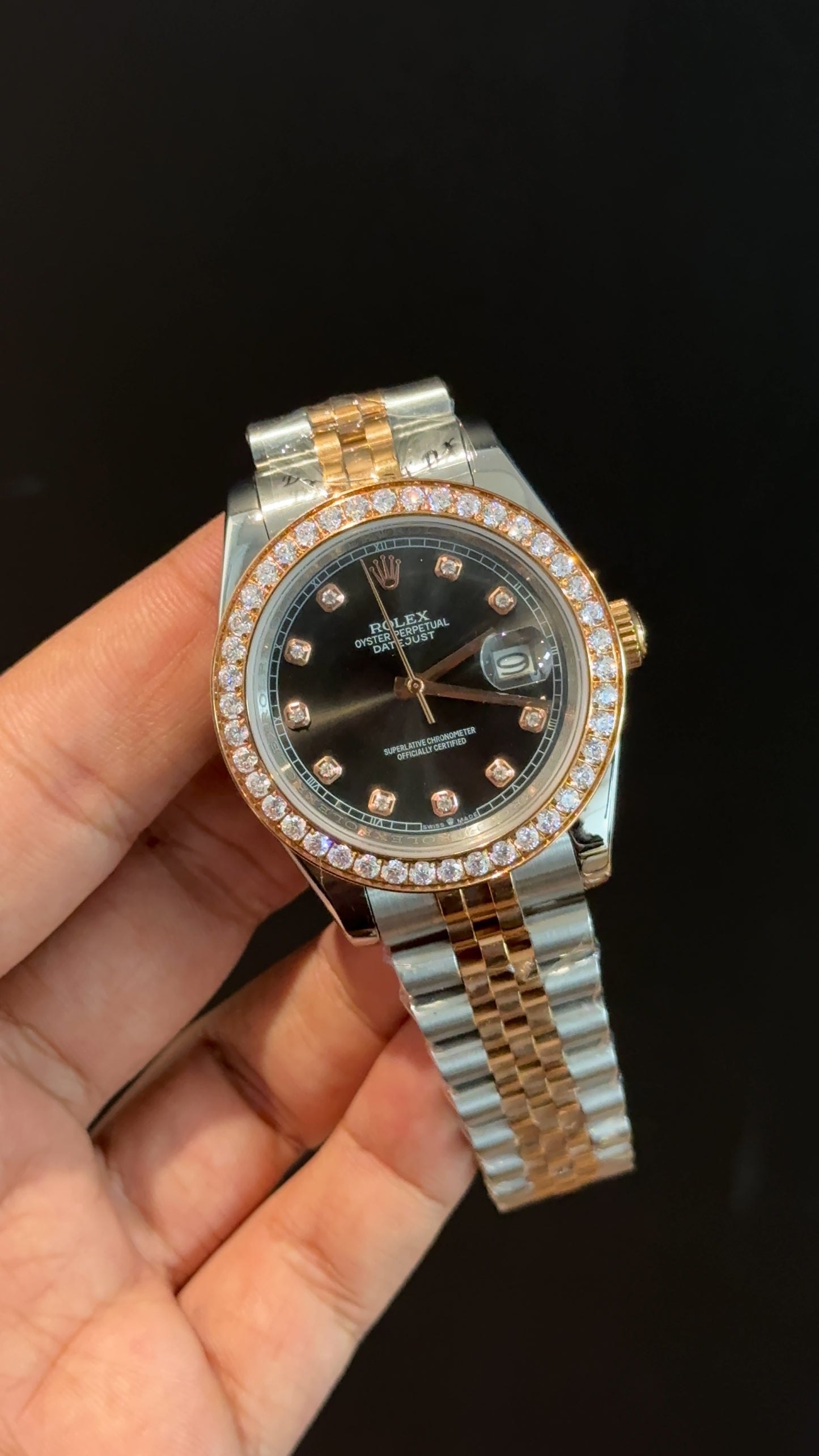 Datejust | Diamond Bezel | Rose Two Tone | Grey Diamond Dial