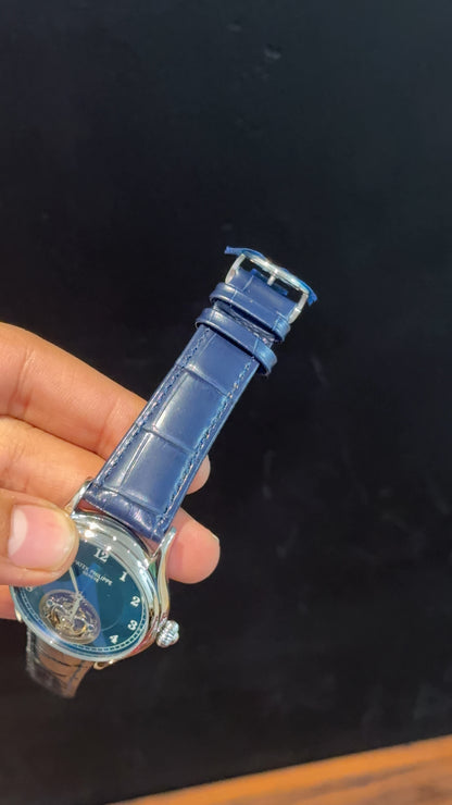 Pp Auto | Pendulum | Silver | Blue Strap | White Digits | Tiffany Dial