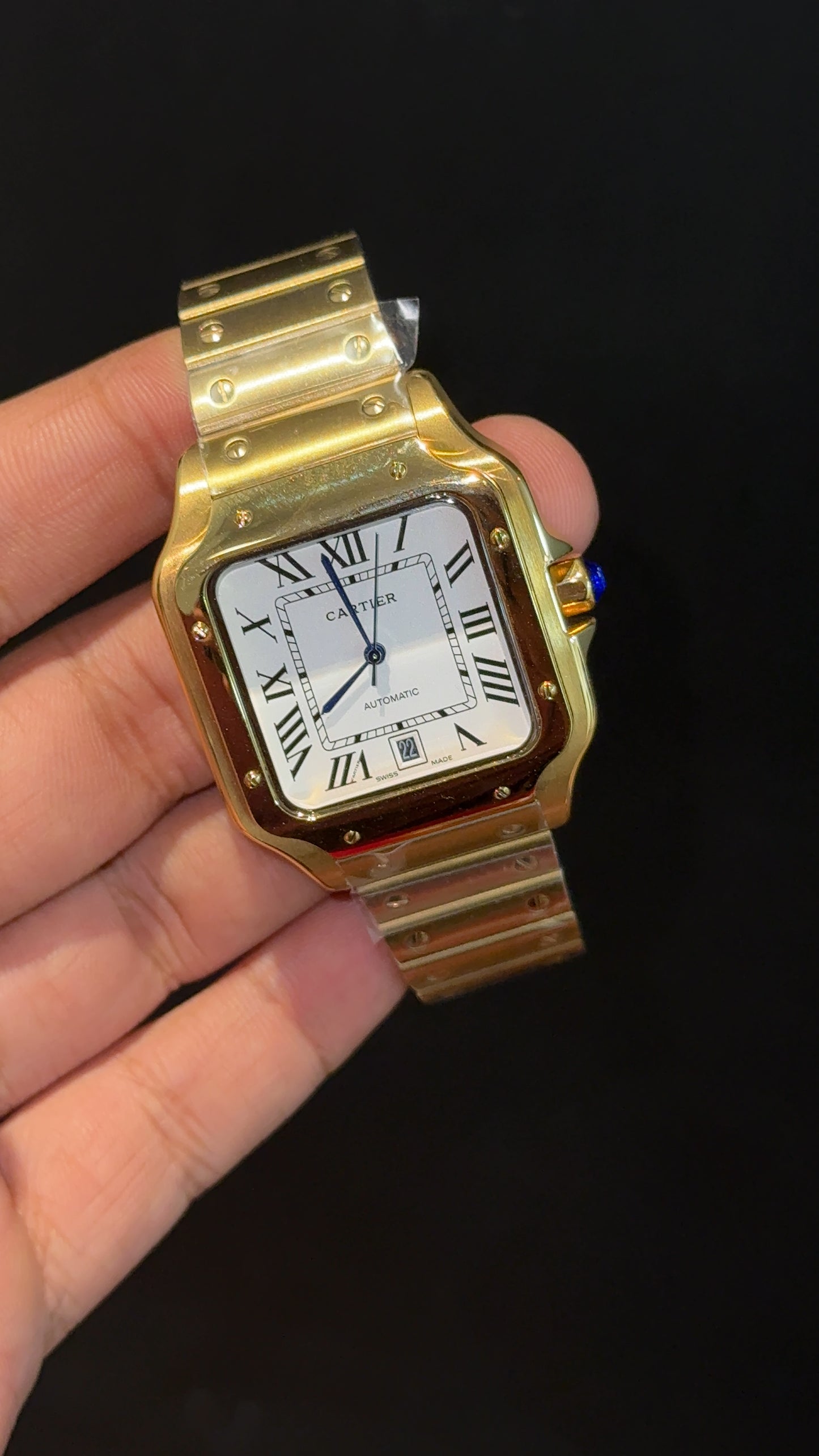 Santos | Gold Chain | White Dial