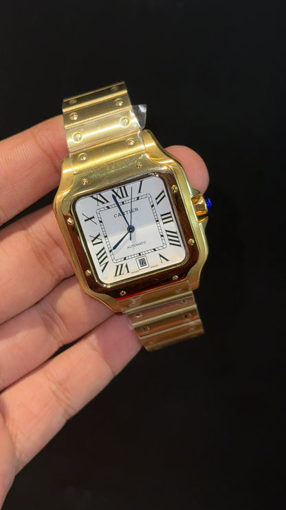 Santos | Gold Chain | White Dial