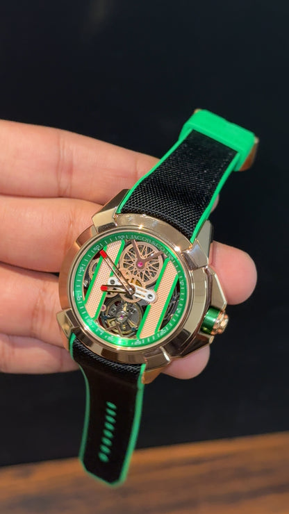 Jacob And Co | Rose Case | CR7 Edition | Green Strap | Pendulum | Green Machine Dial