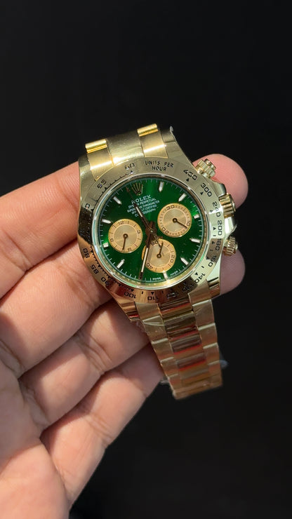 Premium Daytona | John Mayer | Gold Chain | Dark Green Dial