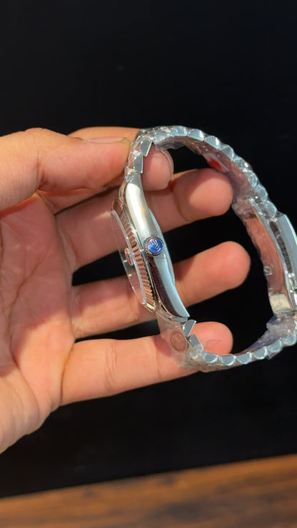 Premium DateJust | Silver Chain | Diamond Digit | Grey Dial