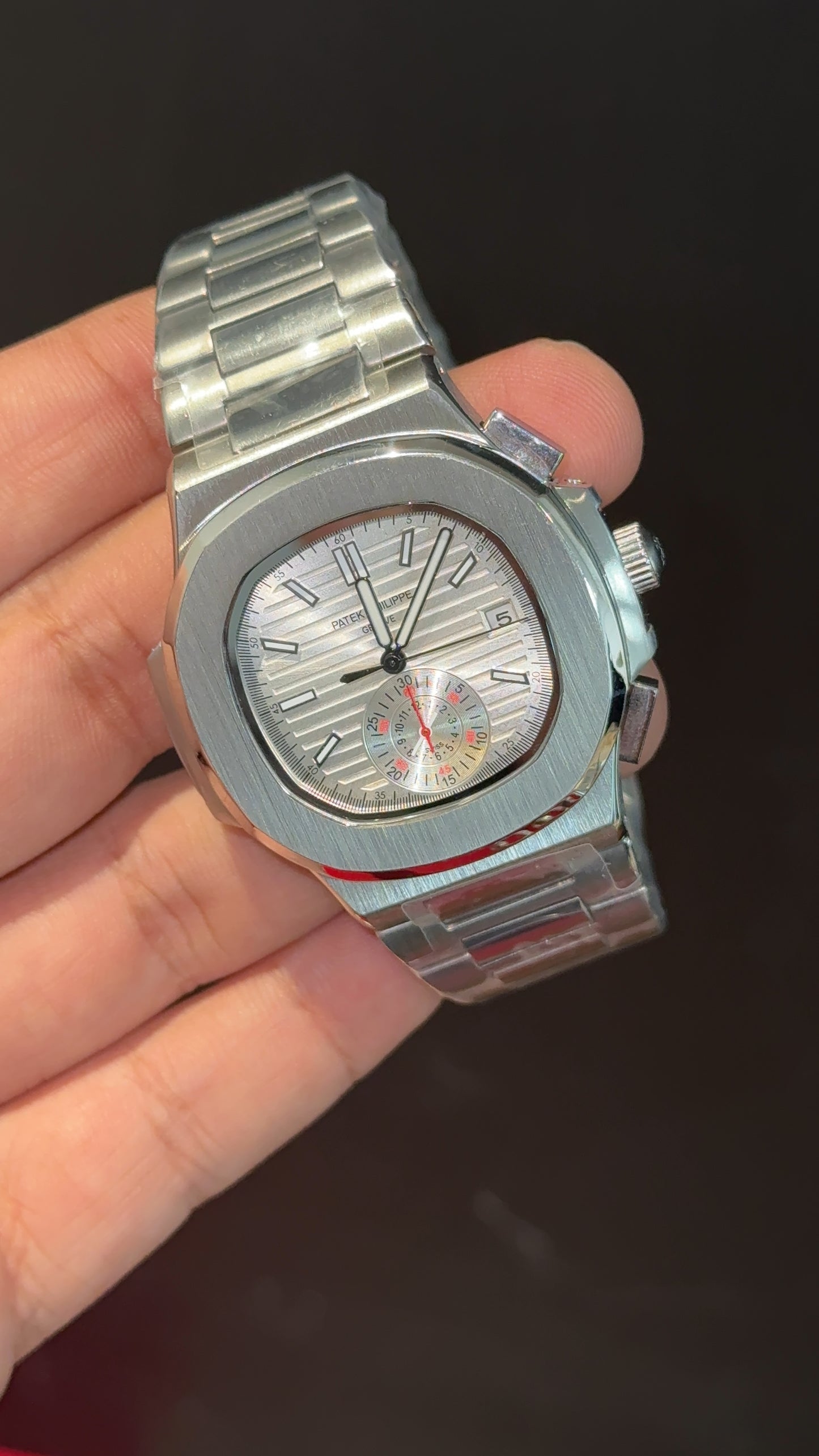 PP Auto | Single Time Edition | Silver Chain | White Dial