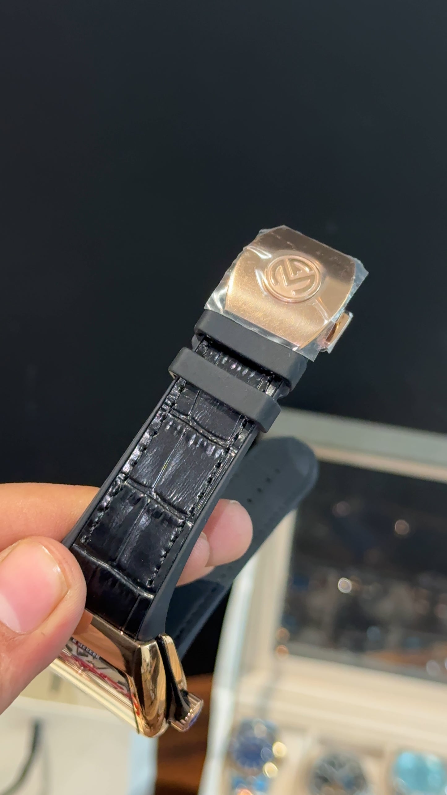 Premium Franck Muller | Vanguard Edition | Rose Case | Black Strap | Black Dial