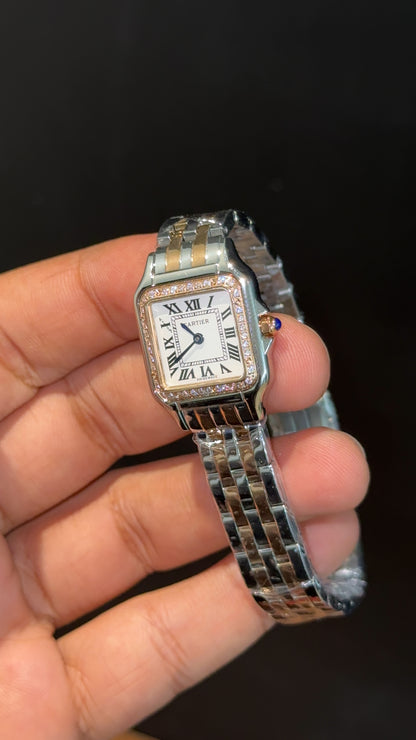Cartier Panthere | 22mm | Woman  | Diamond Case | Rose Two Tone | White Dial