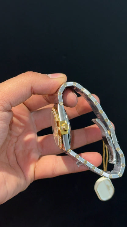 Omega Constellation | Gold Two Tone | Gold Diamond Bezel | White Dial