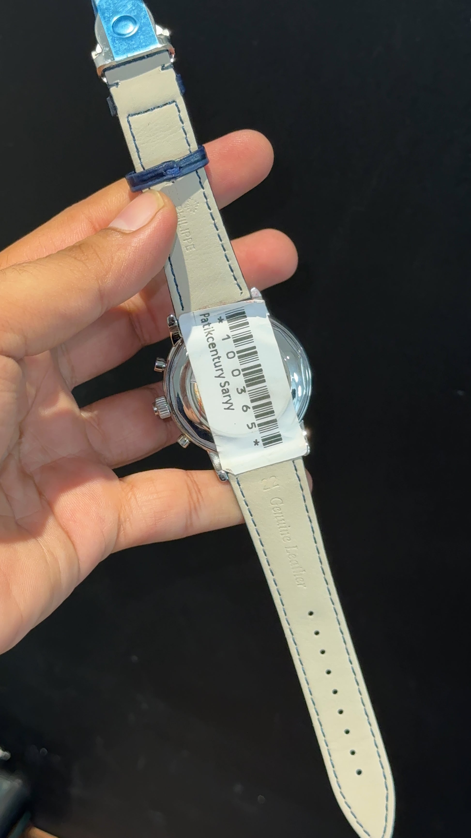 Patek Century | Auto | Silver Case | Blue Numeric Dial | Blue Leather Strap - twentyfour