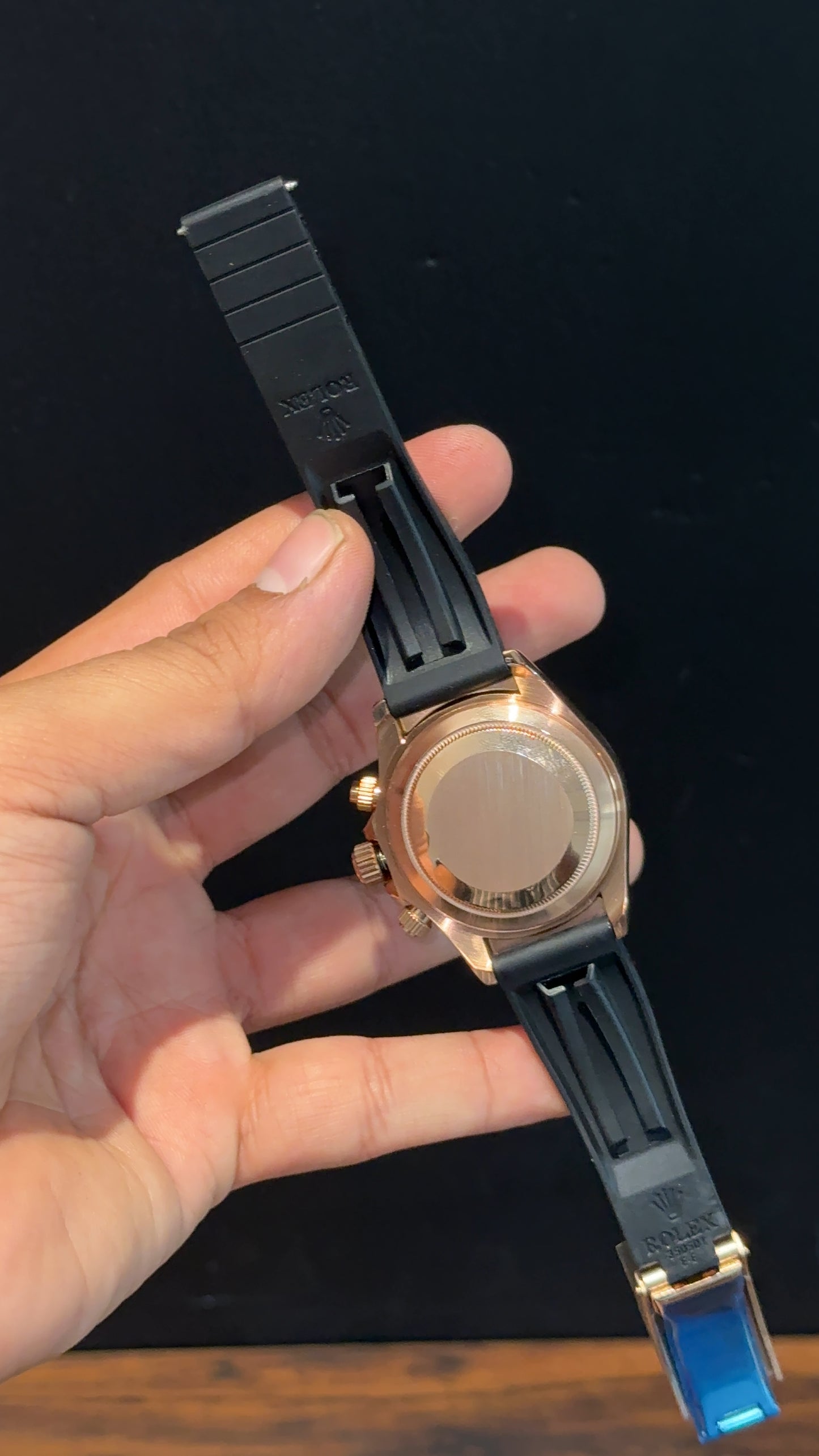 Daytona | Rose | Pvc Strap | Rose Chrono | Black Dial