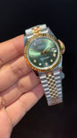Datejusy | 36mm | Gold Two Tone  | Green Diamond Dial
