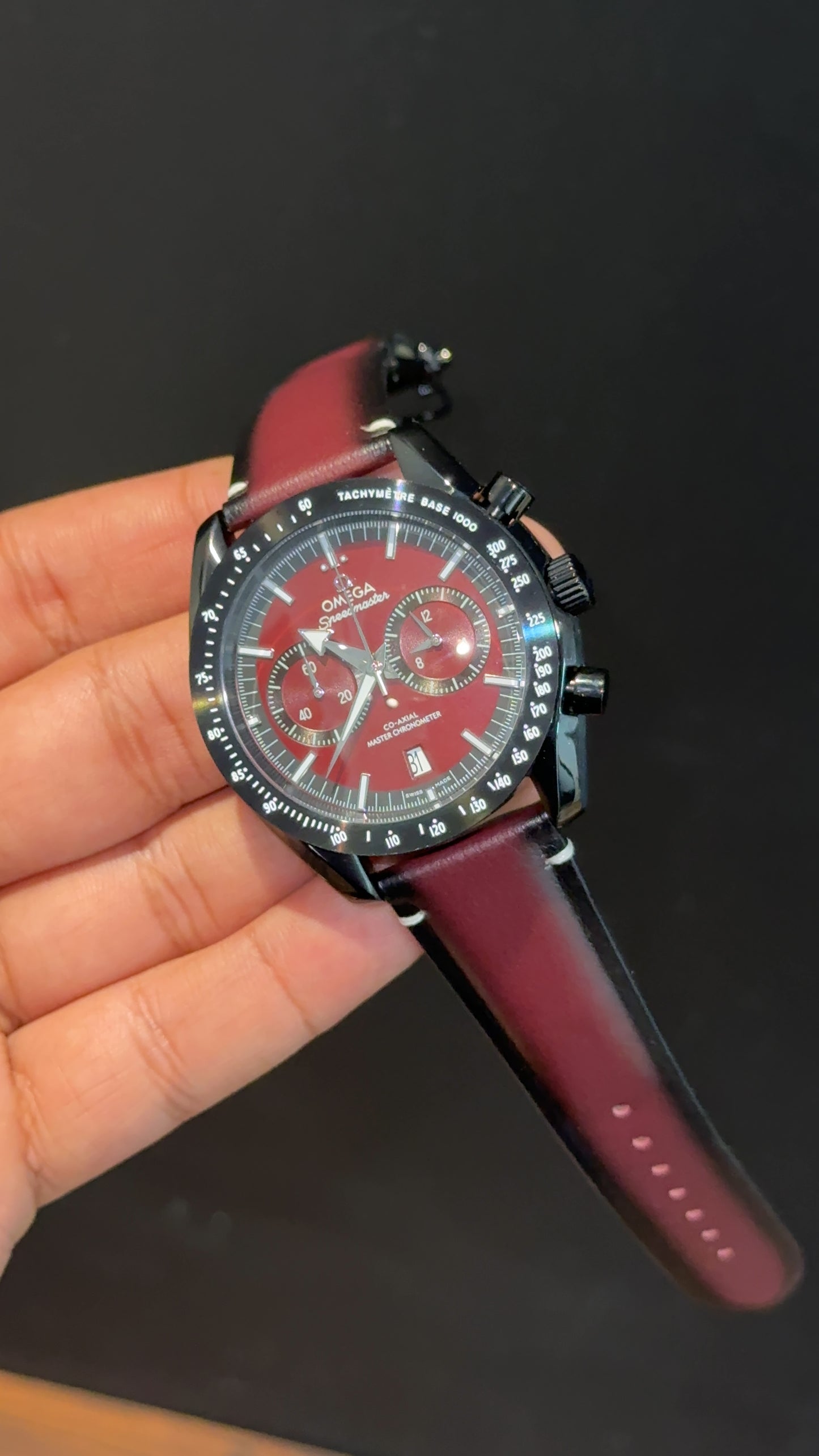 Omega Speedmaster | Black Bezel | Chrono | Mehron Black Strap | Mehron Dial - twentyfour