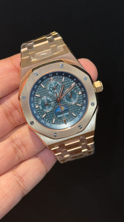 AP Auto | Rose Chain | Chrono | Calendar Edition | Blue Dial