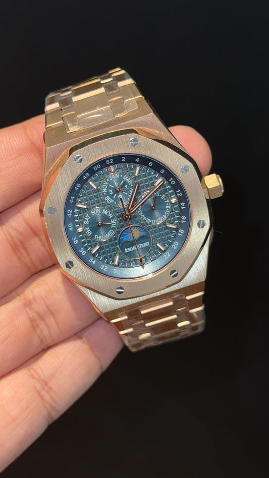 AP Auto | Rose Chain | Chrono | Calendar Edition | Blue Dial