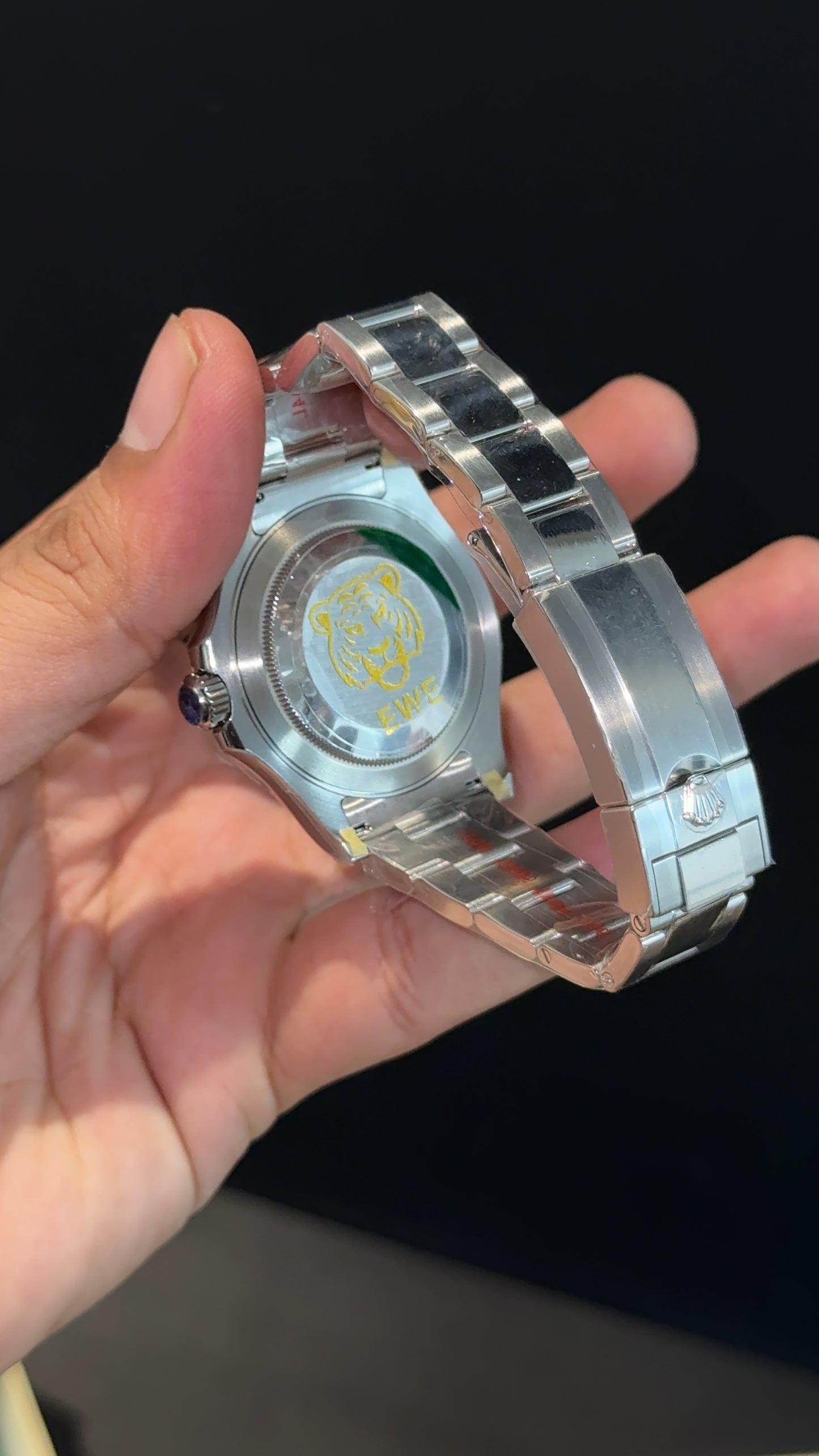 Premium Yatch Master | Silver Chain | Grey Bezel | Black Dial