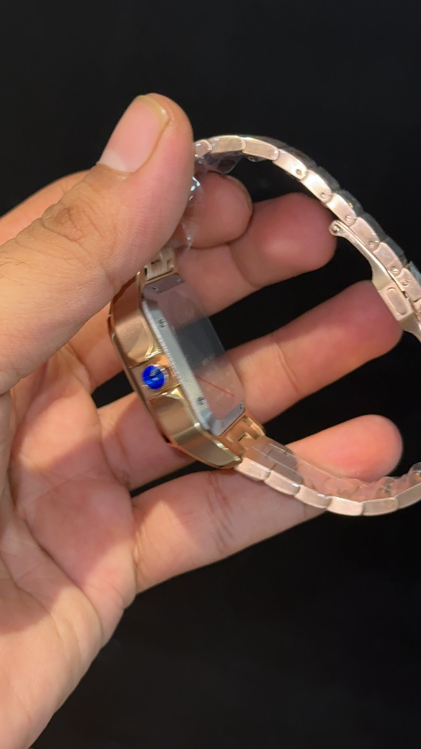 Santos | Rose Chain | Blue Dial