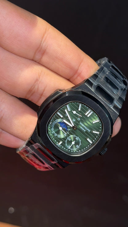 Pp Auto | Moonphase | Black Chain | Sub Green Dials