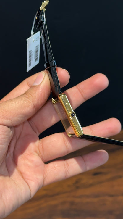 Cartier Tank | Gold | Black Leather Strap | Black Dial