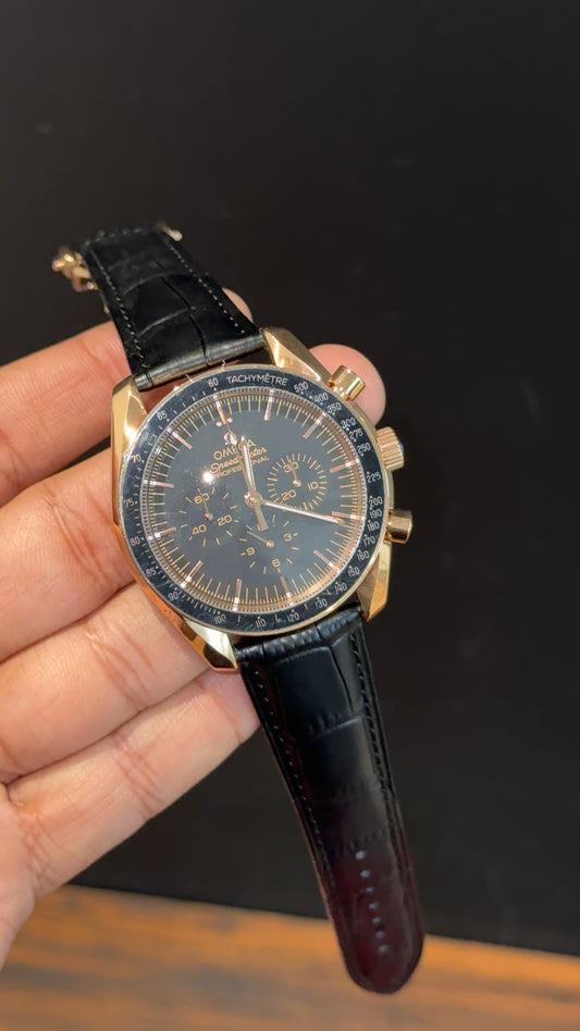 Omega Speedmaster | Rose Case | Chrono | Black Strap | Black Dial - twentyfour