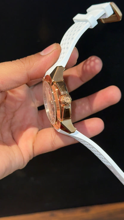 Jacob And Co | Rose Case | CR7 Edition | White Strap | Pendulum | Rose Machine Dial