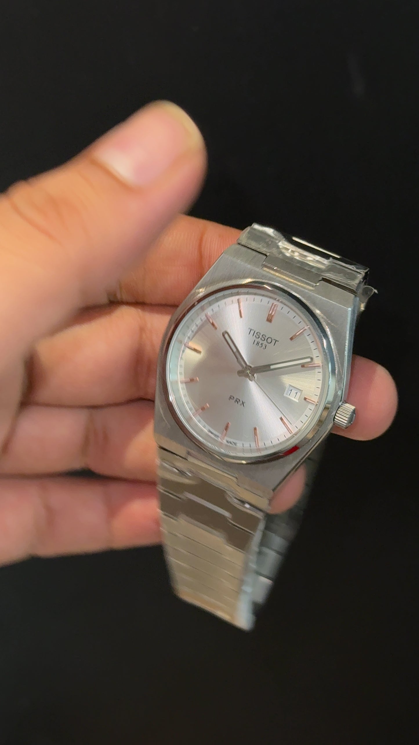 Tissot Prx | Quartz | Silver Chain | Rose Digits | Silver Dial