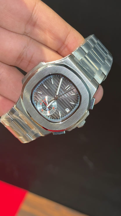PP Auto | Single Time Edition | Silver Chain | Grey Dial