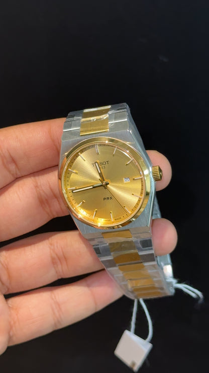 Tissot Prx | Quartz | Gold Two Tone | Gold Plain Dial - twentyfour