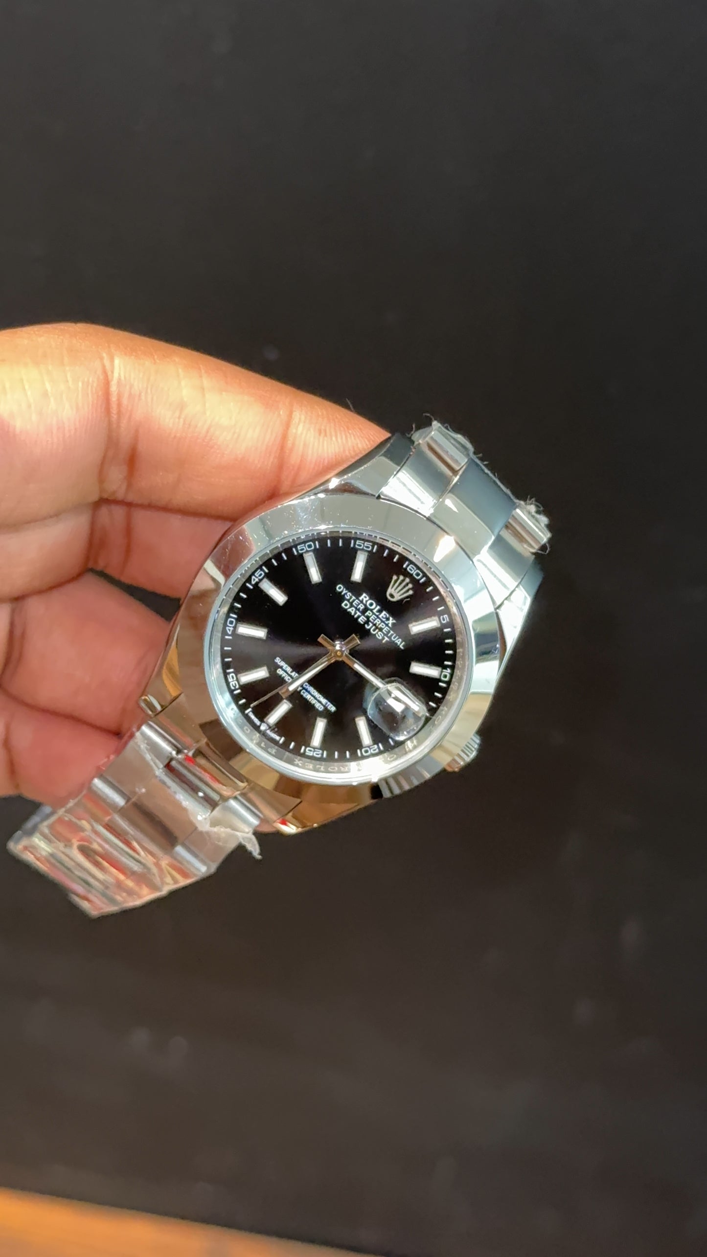 Datejust | Silver Oyester Chain | Plain Bezel | Black Dial - twentyfour