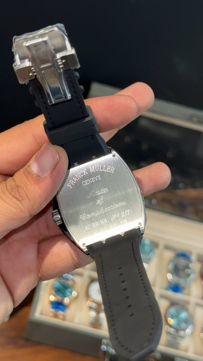 Premium Franck Muller | Vanguard Edition | Silver Case | Black Strap | White Dial