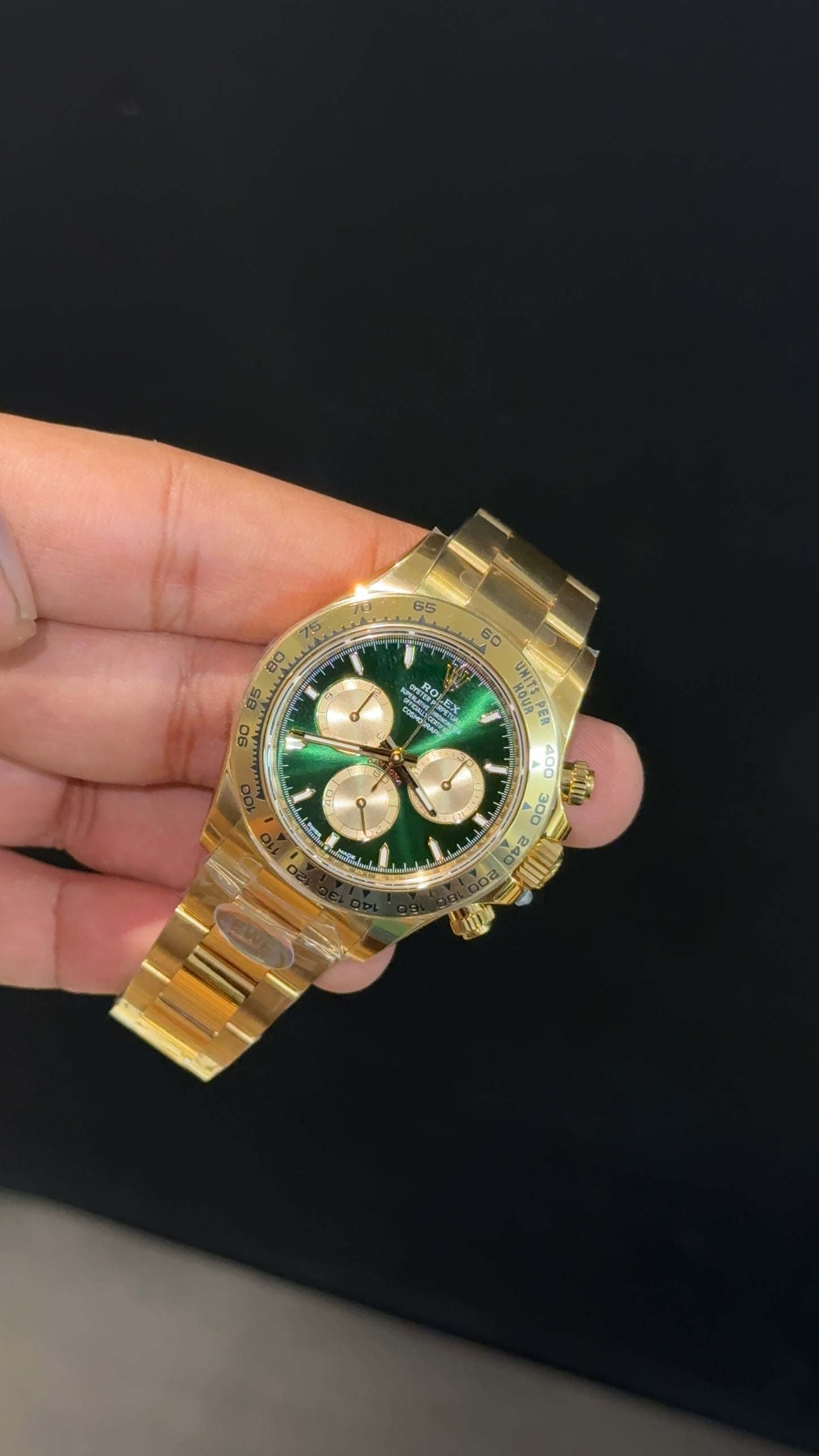 Premium Daytona John Mayer | Gold Chain | Chrono | Green Dial