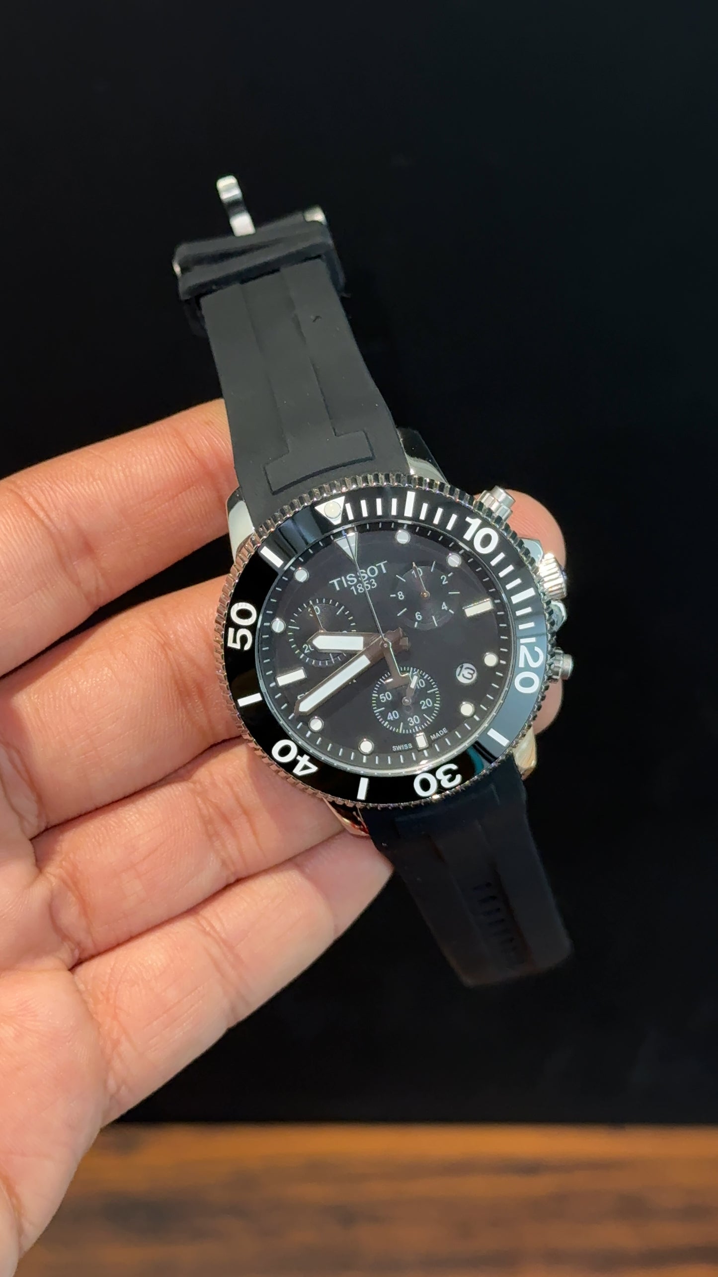Tissot Seastar | Black Strap | Chrono | Black Dial